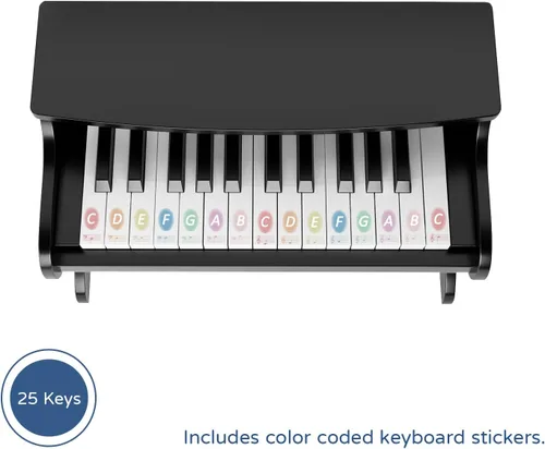 Miniatura 4 de Teclado de Piano para Niños ZIPPY, Piano Digital de 25 Teclas para Niños, Mini Instrumento Educativo Musical de Juguete, Juguete de Madera para Negro