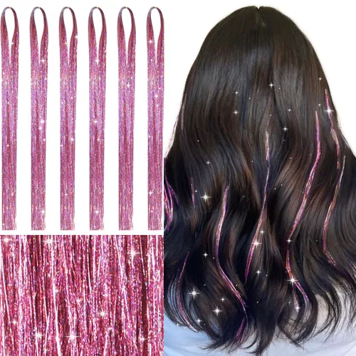 Miniatura 53 de Wennalife 12 piezas de extensiones de cabello azul con clip, extensiones de cabello con clip de colores para niños, pinzas de cabello arcoíris