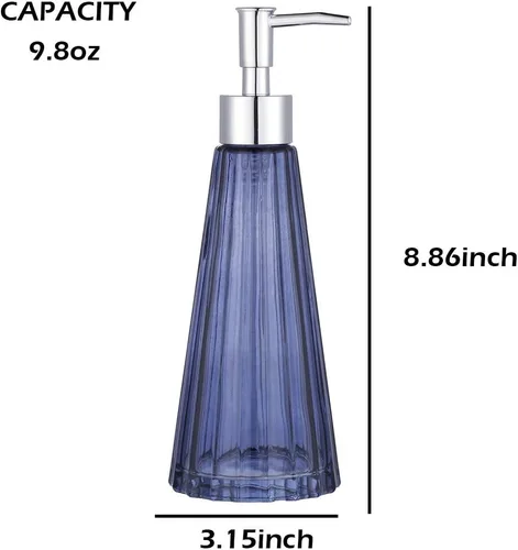 Miniatura 7 de YunNasi Dispensador de jabón con bomba, dispensador de jabón líquido recargable para encimera de baño, fregadero de cocina (azul)