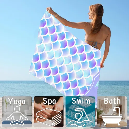 Miniatura 6 de Magimagine Toallas de playa de verano personalizadas, toalla de playa con nombre personalizado, absorbente y de secado rápido, toalla grande sin