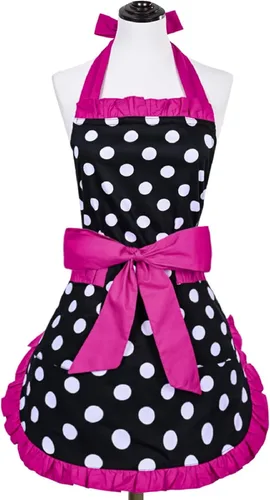 Miniatura 17 de Violet Mist Delantales coquetos de encaje negro para mujer con bolsillo, delantales negros sexys para cocinar, delantal para mujeres y niñas