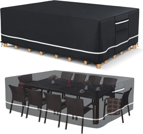 Miniatura 12 de Fundas para muebles de patio impermeables, resistentes 600D, fundas para muebles de exterior para sofá seccional exterior, resistente al desgarro