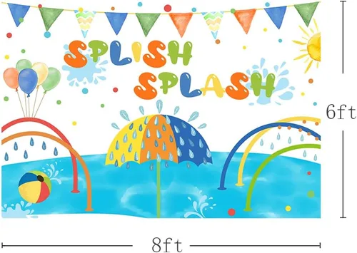 Miniatura 3 de MEHOFOND Telón de fondo de verano de 8 x 6 pies para niños y niñas, fiesta de cumpleaños, piscina, natación, pelotas de playa, fotografía, fondo