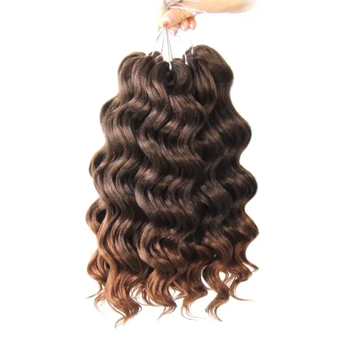 Miniatura 17 de Pelo de onda marina con trenzas de ganchillo, 6 pulgadas, 8 paquetes, trenzas rizadas suaves y profundas, extensiones de pelo sintético ondulado