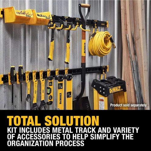 Miniatura 5 de DEWALT Organizador de herramientas, kit de inicio de 21 piezas con accesorios, incluye 2 rieles de metal, 13 ganchos y 2 contenedores de plástico