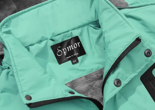 Miniatura 4 de Spmor - Chaqueta de esquí impermeable para mujer, para montaña, lluvia, abrigo de invierno, a prueba de viento, con capucha