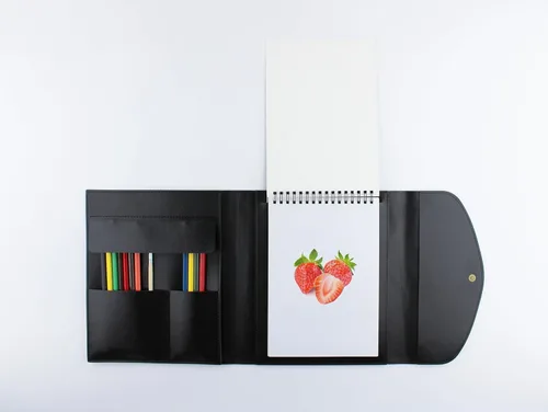 Miniatura 6 de Libro de dibujo, cubierta de cuaderno de bocetos con lápices y cubierta de cuaderno de bocetos, bolsa de artista de cuero, regalos para artistas