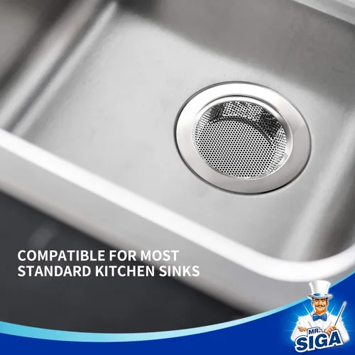 Miniatura 8 de MR.SIGA - Colador de fregadero de cocina, colador de drenaje de fregadero de acero inoxidable, apto para lavavajillas, diámetro exterior 4.4
