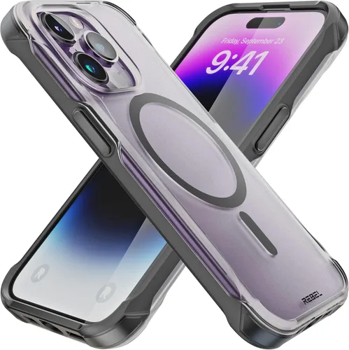 Miniatura 20 de Phone REBEL - Funda transparente para iPhone 14 Plus [Serie esmerilada Gen-4], textura mate translúcida, no se pone amarilla, protectores a prueba