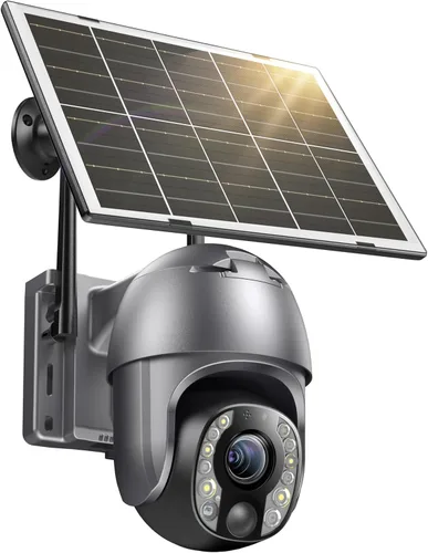Miniatura 6 de SEHMUA Paquete de 2 cámaras inalámbricas para exteriores, cámaras de seguridad solar 2K inalámbricas para exteriores con visión de 360°, seguridad