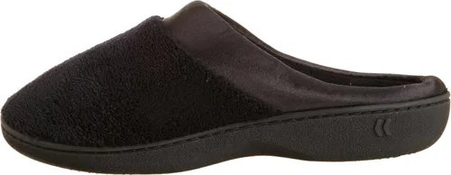 Miniatura 7 de Isotoner pantuflas tipo zueco con puño de satén, de algodón con bucles finos para mujer