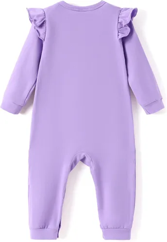 Miniatura 35 de Disney Stitch Princess Cenicienta Ariel Minnie Winnie Baby Girls - Mameluco de manga larga con volantes para recién nacidos y niños pequeños