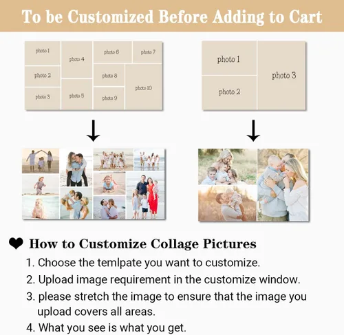 Miniatura 5 de LZIMU Personaliza tus fotos en lienzo, impresiones artísticas personalizadas para pared, fotos familiares, bodas, bebés, mascotas, collage