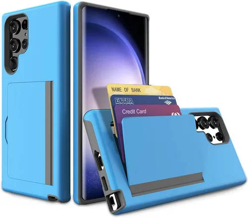 Miniatura 30 de Funda para Samsung Galaxy S25 con tarjetero, ranura para tarjeta de crédito Funda protectora tipo cartera - Negro