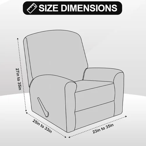 Miniatura 6 de FestiCorp Fundas para sillón reclinable de terciopelo real, 4 piezas de fundas para sillón reclinable pequeño Lazy Boy, fundas elásticas para sofá