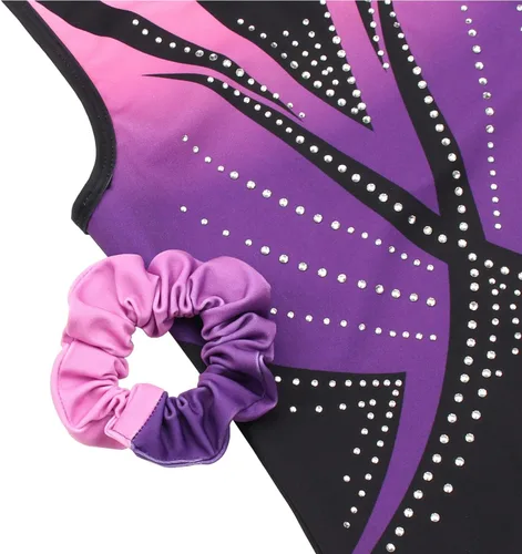 Miniatura 94 de MODAFANS Leotardos de gimnasia para niñas brillantes para bailar ballet, pantalones cortos con espalda cruzada