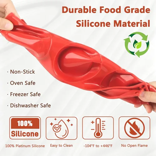 Miniatura 3 de Moldes de silicona Redfly para sándwiches de desayuno 2 piezas, moldes antiadherentes de 3 pulgadas para huevos fritos, moldes de silicona