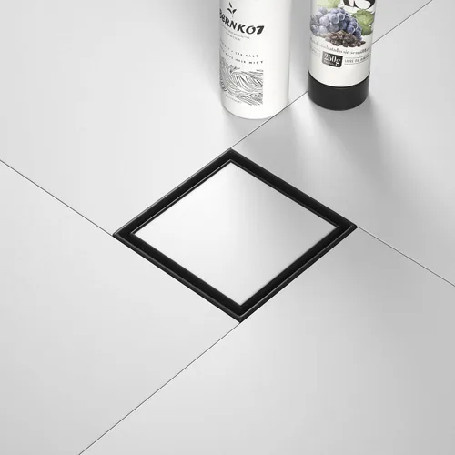 Miniatura 17 de Drenaje de ducha lineal de 12 pulgadas, drenaje de piso cepillado con rejilla de inserción de azulejos y colador de cabello, baño de acero