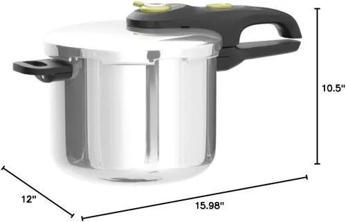 Miniatura 9 de T-fal Ultimate - Olla de presión de acero inoxidable de 6.3 cuartos de galón, compatible con inducción, tapa de bloqueo seguro, segura y fácil