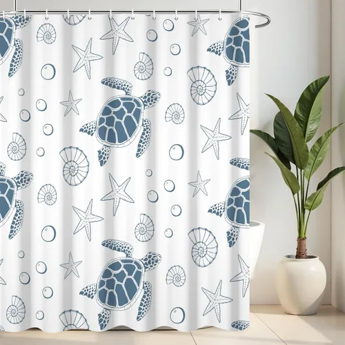 Miniatura 11 de Cortina de ducha en blanco y negro, divertido cabezal de ducha y gotas de agua, cortinas de ducha para baño, lavable a máquina, cortina de tela