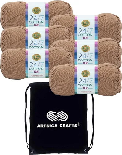 Miniatura 10 de Lion Brand - Hilo de algodón DK Cameo 769-101 (3 madejas, el mismo lote de tinte) DK Light Worsted #3 - Hilo de algodón para ganchillo y tejer
