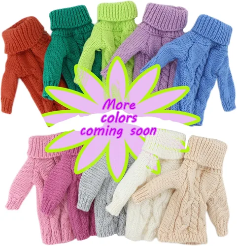 Miniatura 6 de Suéter de cuello alto de invierno azul para accesorios de muñeca de niña de 11.5 pulgadas