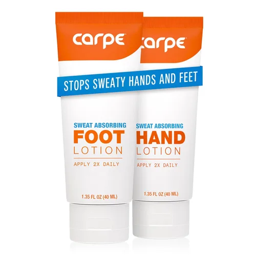 Carpe Paquete de loción para manos y pies que absorbe el sudor, evita las manos sudorosas y los pies malolientes, recomendado por dermatólogos