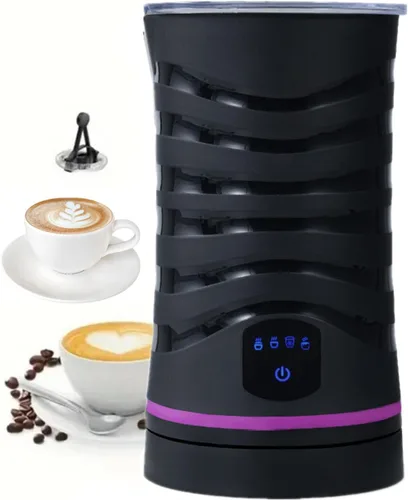 Calentador de leche de espuma caliente y fría 4 en 1 con control de temperatura, espumadores de apagado automático para café, latte, capuchino,