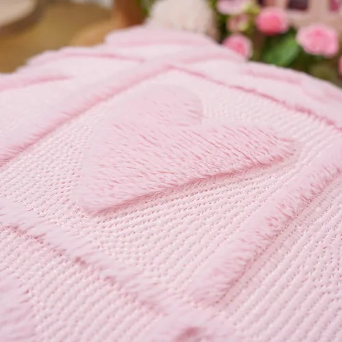 Miniatura 7 de Juego de 2 fundas de almohada de San Valentín de 16 x 16 pulgadas, decoración del día de San Valentín, fundas de almohada rosas para decoración