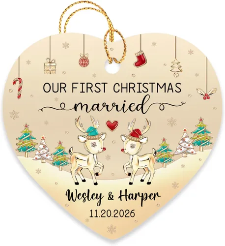 Miniatura 18 de Adorno personalizado de aniversario de boda número 50, adornos de Navidad de Mr & Mrs Gnomo 2024, adorno de Navidad de aniversario para pareja
