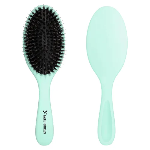 Miniatura 12 de Cepillo de cerdas de jabalí para mujeres, hombres y niños, cepillo desenredante para cabello grueso, adelgazamiento, seco o húmedo con alfileres