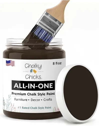 Miniatura 10 de Chalky Chicks - Pintura mate a la tiza, no requiere lijado, 4 onzas líquidas, color gris oscuro (Gun Metal Gray), para muebles, pintura sin Gris