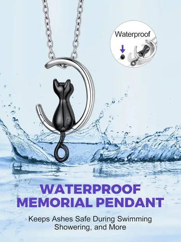 Miniatura 4 de Richsteel Collares de urna para cenizas para mujeres y hombres, collar con colgante de cremación para cenizas, joyería conmemorativa de acero
