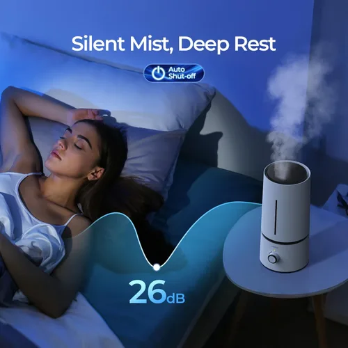 Miniatura 6 de raydrop - Humidificadores de vapor frío para bebés en el hogar, humidificador ultrasónico silencioso y pequeño de 1,70 l para mesita de noche