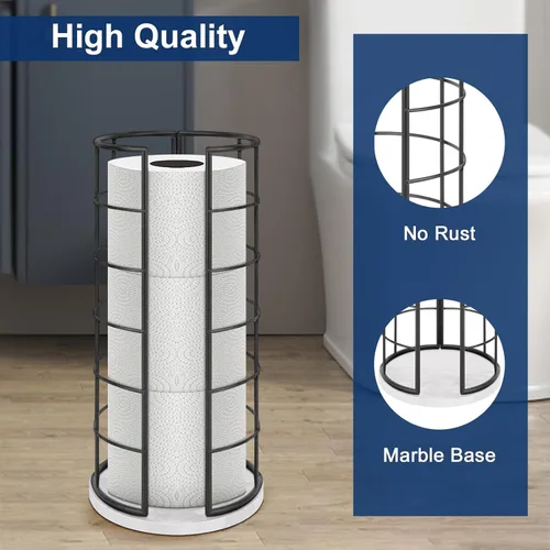 Miniatura 4 de NearMoon soporte organizador de papel higiénico, soporte independiente para 3 rollos de tisú, accesorio de baño de metal, soporte para rollos