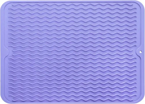 Miniatura 24 de MicoYang Alfombrilla de silicona para secado de platos para múltiples usos, fácil de limpiar, ecológica, resistente al calor, alfombrilla