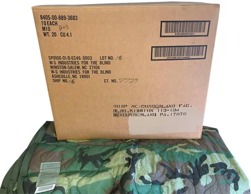 Fabricados en Estados Unidos – Genuinos Forros de Poncho Militares de Estados Unidos – Woodland Camo (caja de 10 industrias Winston Salem para