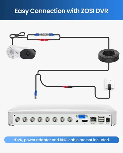 Miniatura 3 de ZOSI Cámara de seguridad HD 1080P, 2MP para interiores y exteriores, cámara de seguridad para el hogar con audio unidireccional