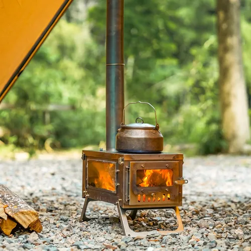 Miniatura 6 de Estufa portátil plegable de titanio FireHiking FireOne Mini para tienda de campaña, para acampar, hacer senderismo, cazar, cocinar, 1.54 kg