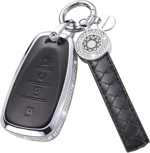 Miniatura 38 de Funda para llavero compatible con Volvo, cuero negro con cristal de protección de 360 grados para XC90, XC60, XC40, S60, S90, V60, V90, Polestar 1