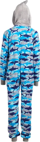 Miniatura 4 de Disfraz de pijama de una pieza con capucha de forro polar para niños, tiburones, dinosaurio, ninja cíclopes