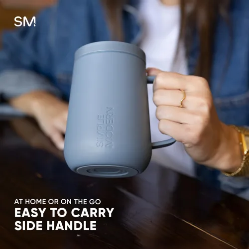 Miniatura 5 de Simple Modern - Taza Voyager Signature Vaso de viaje para café con tapa de 360° y asa Vaso de café helado y té de infusión fría con Abedul