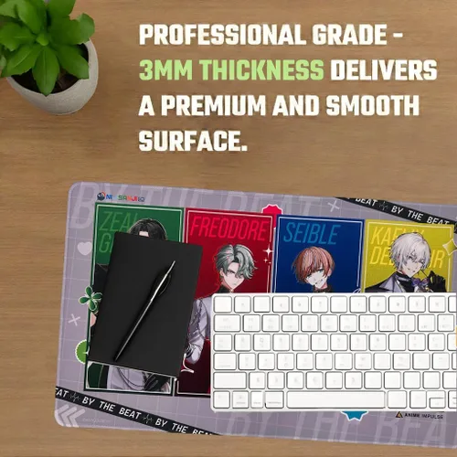 Miniatura 2 de BY THE BEAT - Alfombrilla de mouse para juegos de escritorio, NIJISANJI - Alfombrilla de juego TCG antideslizante de grado prémium o alfombrilla