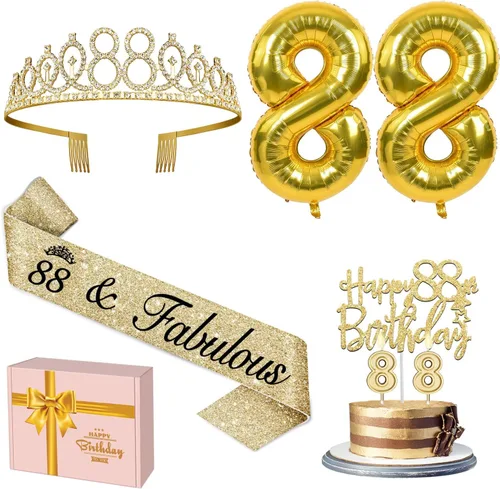 Miniatura 57 de Decoraciones doradas de 70 cumpleaños para mujer con banda y tiara de cumpleaños 70, adorno para pastel y velas, globos de números, regalos de 70