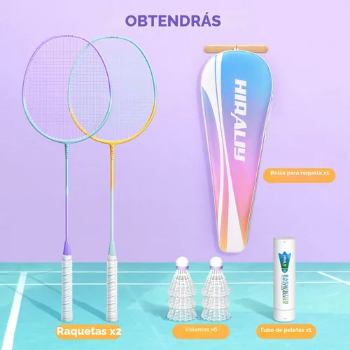 Miniatura 8 de HIRALIY Badminton Rackets Set for Backyards, Badminton Set, Includ 2/4 Rackets, 6/12 Birdies, 1 Carrying Bag, Outdoor Game for Adult Family Beginner