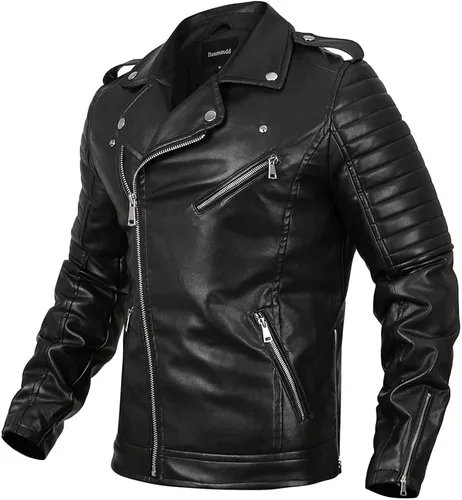 Miniatura 4 de BANMAXDD Men's Faux Leather Jacket QUALITY Black Waterproof Windproof Multi-pocket Biker Jacket Casual Warm Winter Coat