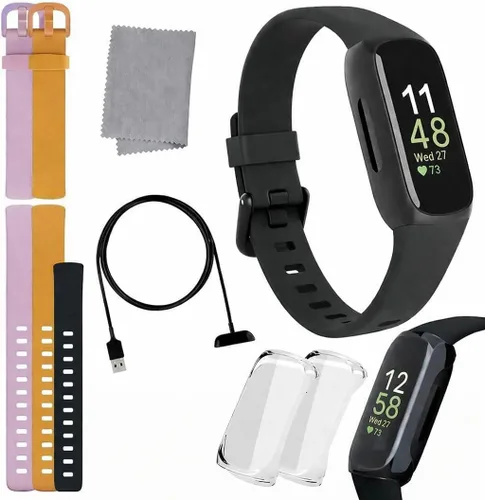 Fitbit Inspire 3 - Paquete de seguimiento de salud y fitness, con control del estrés, intensidad de entrenamiento, seguimiento del sueño, corazón