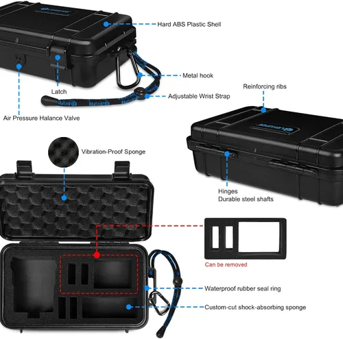 Miniatura 3 de Lekufee Estuche rígido impermeable de viaje para DJI Osmo 360, batería y otros accesorios (solo funda y bolsa)