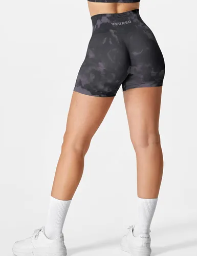 Miniatura 5 de YEOREO Pantalones cortos de entrenamiento Scrunch con levantamiento de glúteos, pantalones cortos de Jada con teñido anudado, sin costuras