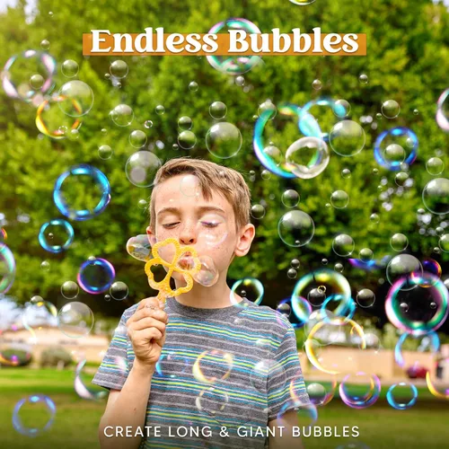 Miniatura 4 de JOYIN Juego de 29 varitas de burbujas grandes, varita gigante de burbujas a granel con bandeja para niños que soplan al aire libre, juguetes